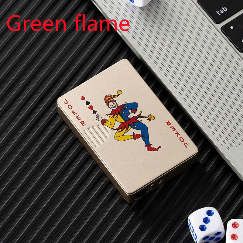 FS Green Flame Folding Face Card Lighter