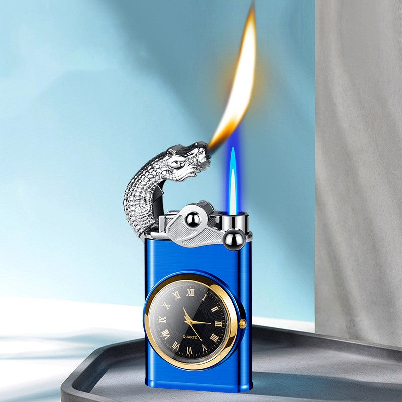 FS 3-in-1 Double Flame + Clock Steel Lighter!