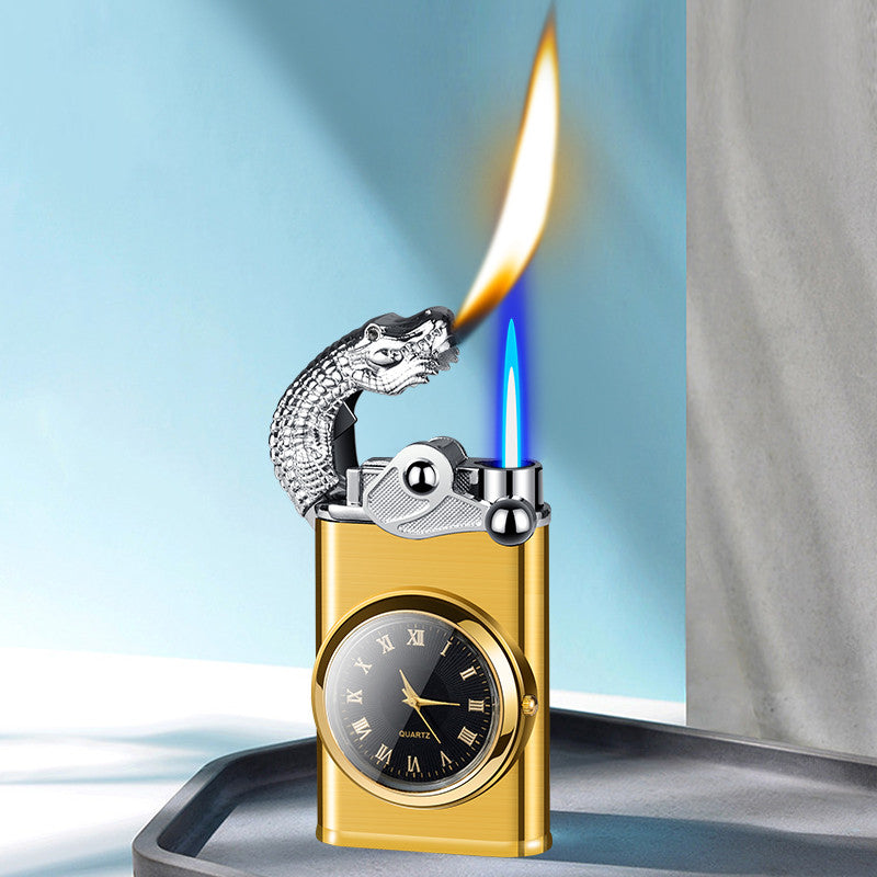 FS 3-in-1 Double Flame + Clock Steel Lighter!