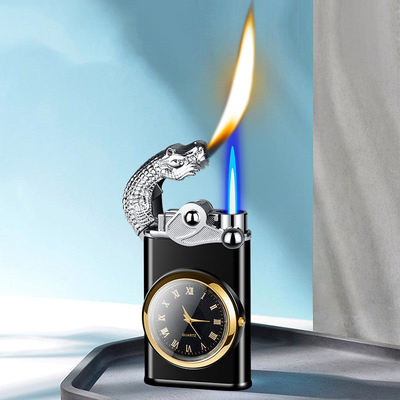 FS 3-in-1 Double Flame + Clock Steel Lighter!