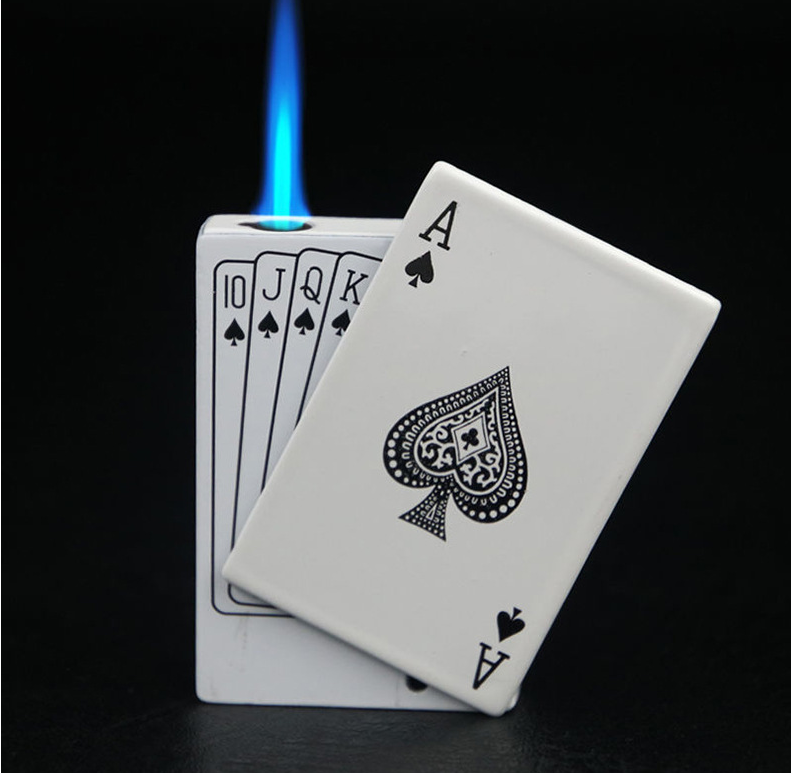 FS Blue Flame Folding Face Card Lighter